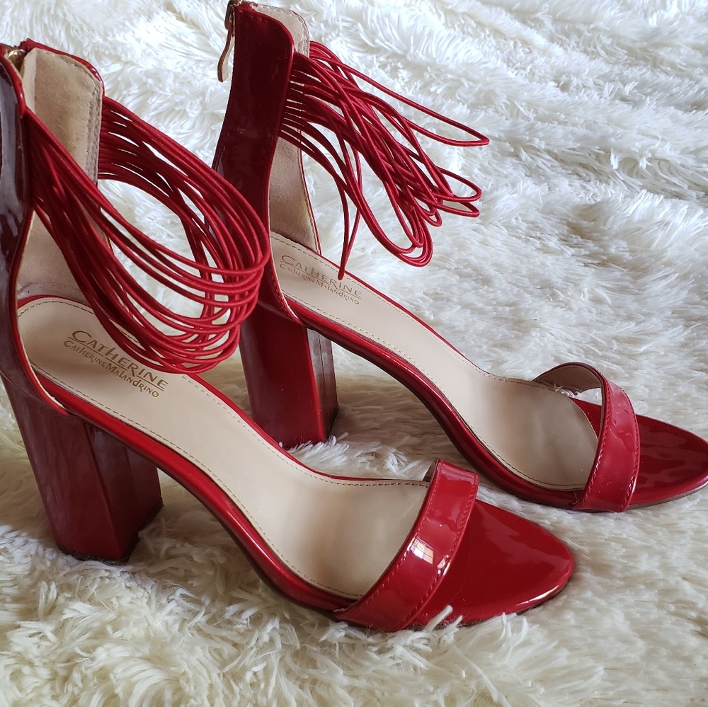 EC Catherine Malandrino red wrap/ strappy sandals